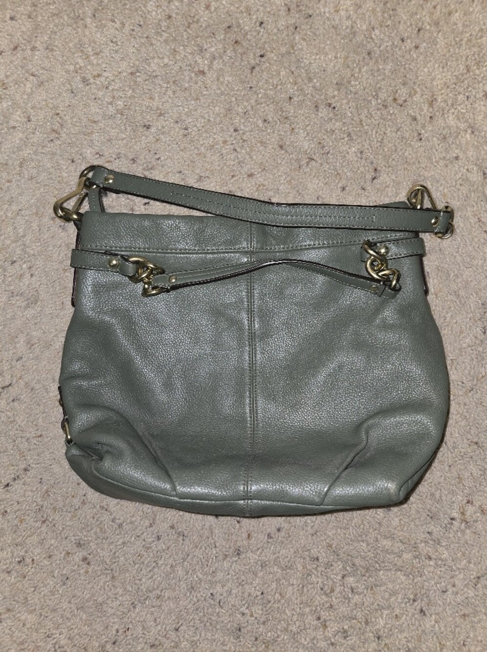 Coach Brooke Green Hobo Leather Handbag Purse Bag - Picture 2 of 9